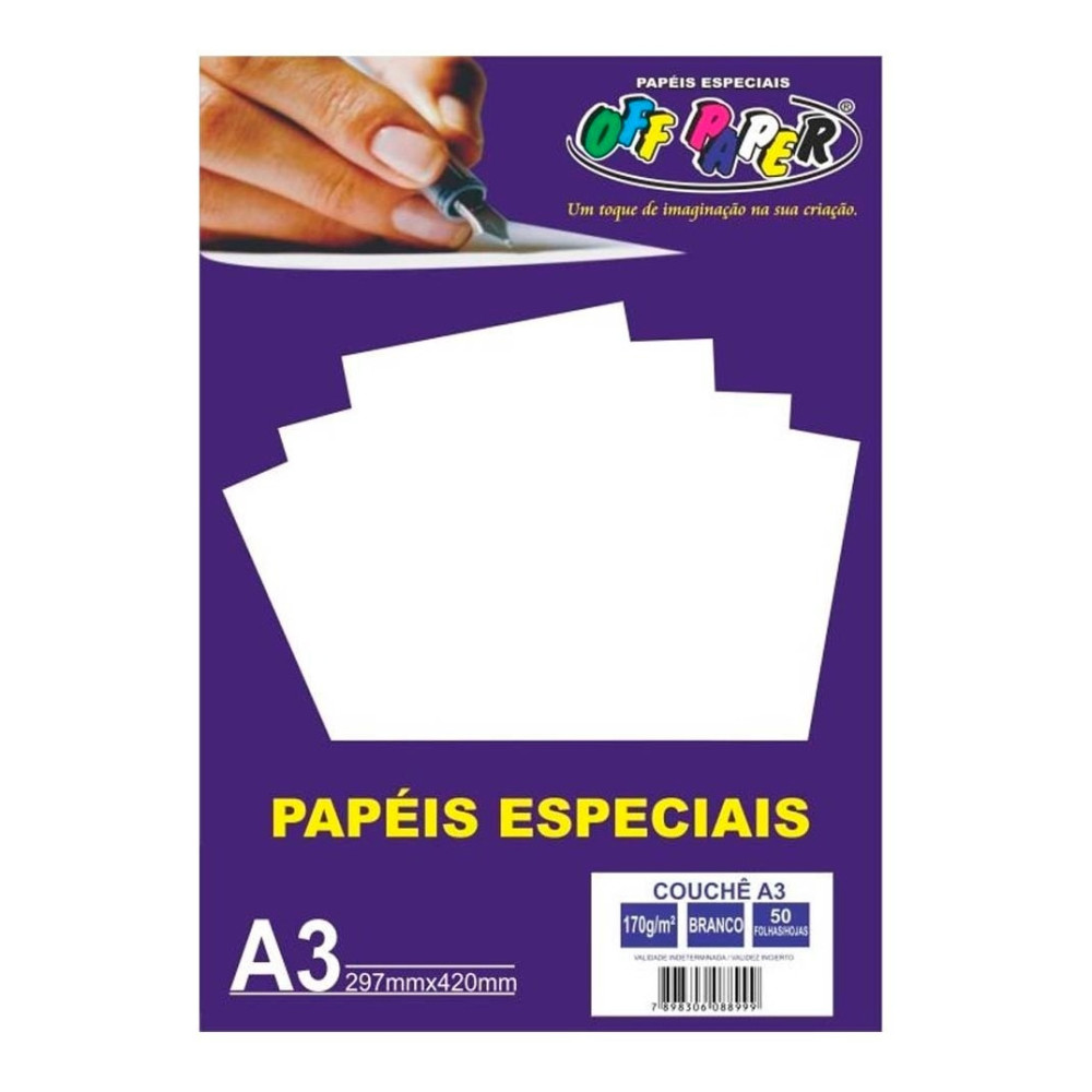 Papel Couche Fosco A3 170g 50 Folhas Off Paper Canoas Rs 7145